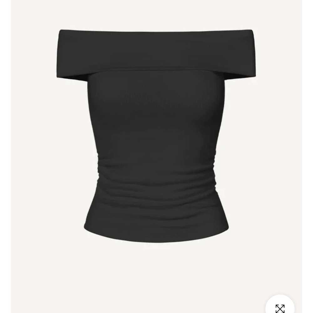 OGL Off-the-Shoulder Black Ribbed Top